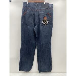 8732 Eight 732 Men's Sz Actual 34x32 Tag 36x34 Dark Wash Embroidered Denim Jeans